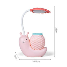 Load image into Gallery viewer, Snail Led Table Lamp Cute Pen Holder Desk Light Reading Study Children Bedroom College Dorm Eye Protection Adjustable Organizer Cute Study Lamps for Bedroom Décor