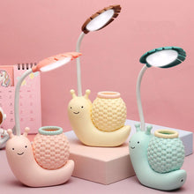 Load image into Gallery viewer, Snail Led Table Lamp Cute Pen Holder Desk Light Reading Study Children Bedroom College Dorm Eye Protection Adjustable Organizer Cute Study Lamps for Bedroom Décor