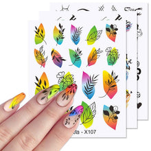 Load image into Gallery viewer, Snowflakes Nail Water Decals Christmas White Snow Transfer Sticker Decoration Slider Flower Leaf Manicuring Art Paper Tips Snowflake Bronzing Christmas Slider Nail Art 3D Decals Decoration Decals Snowflakes Elk Bear Christmas Xmas Stickers