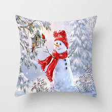 Load image into Gallery viewer, Snowman Christmas Cushion Cover Polyester Decorative Christmas Pillow Cover Merry Christmas Throw Cushion Covers Tree Reindeer Star Pillow Case For Party Throw Pillow New Year Xmas Decor Sofa Living Room Home Decoration
