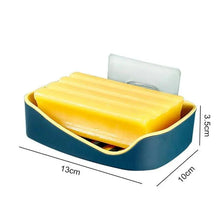 Load image into Gallery viewer, Soap Rack No Drilling Wall Mounted Double Layer Soap Holder Soap Sponge Dish Bathroom Accessories Soap Dishes Self Adhesive Soap Dish Bar Soap Holder Soap Dishes Tray Saver Case Box for Shower Bathroom Kitchen Dish Drainer Drying Rack