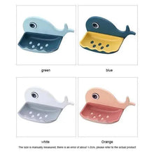 Load image into Gallery viewer, Soap Rack No Drilling Wall Mounted Drain Non Perforated Double Layer Holder Sponge Dish Accessories Magic Soap Dishes Bathroom Cute Soap Dish for Kids Plastic Self Draining Soap Holder for Shower Wall Cartoon Hanging Bathroom Soap Tray with Suction Cup