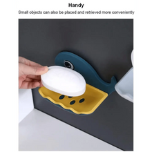 Load image into Gallery viewer, Soap Rack No Drilling Wall Mounted Drain Non Perforated Double Layer Holder Sponge Dish Accessories Magic Soap Dishes Bathroom Cute Soap Dish for Kids Plastic Self Draining Soap Holder for Shower Wall Cartoon Hanging Bathroom Soap Tray with Suction Cup