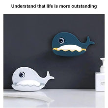 Load image into Gallery viewer, Soap Rack No Drilling Wall Mounted Drain Non Perforated Double Layer Holder Sponge Dish Accessories Magic Soap Dishes Bathroom Cute Soap Dish for Kids Plastic Self Draining Soap Holder for Shower Wall Cartoon Hanging Bathroom Soap Tray with Suction Cup