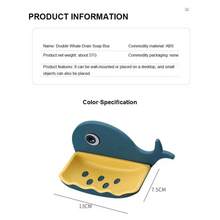 Load image into Gallery viewer, Soap Rack No Drilling Wall Mounted Drain Non Perforated Double Layer Holder Sponge Dish Accessories Magic Soap Dishes Bathroom Cute Soap Dish for Kids Plastic Self Draining Soap Holder for Shower Wall Cartoon Hanging Bathroom Soap Tray with Suction Cup