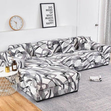 Load image into Gallery viewer, Sofa Cover Geometric Couch Cover Elastic Sofa Cover for Living Room Pets Corner L Shaped Chaise Longue Sofa Slipcover Shaped Sofa Slipcovers with Elastic Bottom, Jacquard Chaise Lounge Set for Living Room