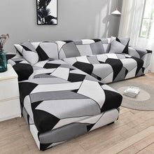 Load image into Gallery viewer, Sofa Cover Geometric Couch Cover Elastic Sofa Cover for Living Room Pets Corner L Shaped Chaise Longue Sofa Slipcover Shaped Sofa Slipcovers with Elastic Bottom, Jacquard Chaise Lounge Set for Living Room