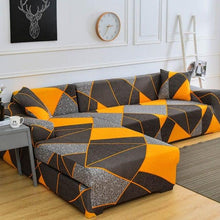 Load image into Gallery viewer, Sofa Cover Geometric Couch Cover Elastic Sofa Cover for Living Room Pets Corner L Shaped Chaise Longue Sofa Slipcover Shaped Sofa Slipcovers with Elastic Bottom, Jacquard Chaise Lounge Set for Living Room