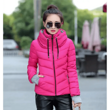 Load image into Gallery viewer, Soft And Comfortable Winter Jacket For Women Short Women's Thicken Outerwear In solid hooded Coats Zipper For Female Slim Cotton padded basic tops