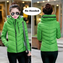 Load image into Gallery viewer, Soft And Comfortable Winter Jacket For Women Short Women's Thicken Outerwear In solid hooded Coats Zipper For Female Slim Cotton padded basic tops