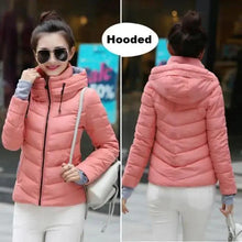 Load image into Gallery viewer, Soft And Comfortable Winter Jacket For Women Short Women's Thicken Outerwear In solid hooded Coats Zipper For Female Slim Cotton padded basic tops