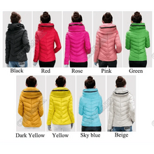 Load image into Gallery viewer, Soft And Comfortable Winter Jacket For Women Short Women's Thicken Outerwear In solid hooded Coats Zipper For Female Slim Cotton padded basic tops