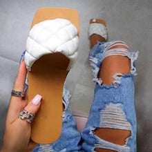 Load image into Gallery viewer, Soft Leather Woven Slippers Women Summer Flat Heels Beach Casual Slides Shoes Woman Outdoor Sandals Open Toe Slippers Summer Sandals For Women Flat Shoes Office Elegant Design Sandals