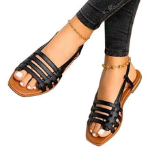Load image into Gallery viewer, Soft Leather Woven Slippers Women Summer Flat Heels Beach Casual Slides Shoes Woman Outdoor Sandals Open Toe Slippers Summer Sandals For Women Flat Shoes Office Elegant Design Sandals