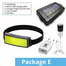 Load image into Gallery viewer, Soft Light Headlamp Flashlight LED Headlamp Adjustable Strap With COB Wick Headlight Beads Wide Range of Lighting Perfect Head Light For Camping Hiking Running Built-in Rechargeable Lithium Battery