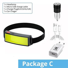 Load image into Gallery viewer, Soft Light Headlamp Flashlight LED Headlamp Adjustable Strap With COB Wick Headlight Beads Wide Range of Lighting Perfect Head Light For Camping Hiking Running Built-in Rechargeable Lithium Battery