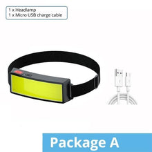 Load image into Gallery viewer, Soft Light Headlamp Flashlight LED Headlamp Adjustable Strap With COB Wick Headlight Beads Wide Range of Lighting Perfect Head Light For Camping Hiking Running Built-in Rechargeable Lithium Battery