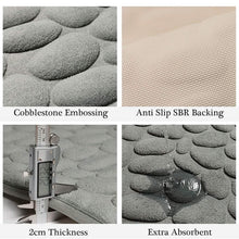 Load image into Gallery viewer, Soft Memory Foam Non Slip Cobblestone Embossing Bath Mat