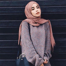 Load image into Gallery viewer, Soft Muslim Crinkle Hijab Scarf Soft Cotton Headscarf Ultra Soft Breathable Head Scarf Islamic Head Wraps Hijab For Women 70*175cm