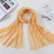 Load image into Gallery viewer, Soft Muslim Crinkle Hijab Scarf Soft Cotton Headscarf Ultra Soft Breathable Head Scarf Islamic Head Wraps Hijab For Women 70*175cm