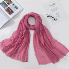 Load image into Gallery viewer, Soft Muslim Crinkle Hijab Scarf Soft Cotton Headscarf Ultra Soft Breathable Head Scarf Islamic Head Wraps Hijab For Women 70*175cm