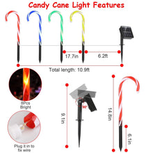 Load image into Gallery viewer, Solar Christmas Candy Cane Light IP55 Waterproof Stake Light