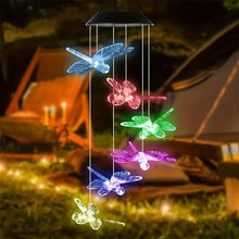 Load image into Gallery viewer, Solar Dragonfly Wind Chimes Lights
