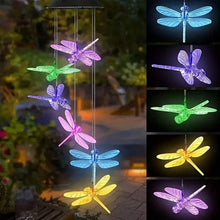 Load image into Gallery viewer, Solar Dragonfly Wind Chimes Lights