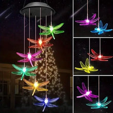Load image into Gallery viewer, Solar Dragonfly Wind Chimes Lights