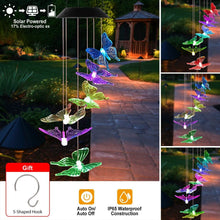 Load image into Gallery viewer, Solar LED Butterfly Wind Chimes