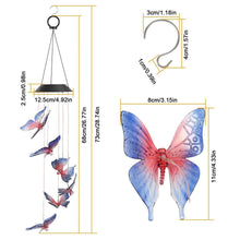Load image into Gallery viewer, Solar LED Butterfly Wind Chimes