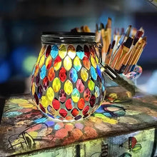 Load image into Gallery viewer, Solar Outdoor Mosaic Lantern