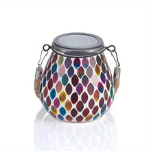 Load image into Gallery viewer, Solar Outdoor Mosaic Lantern