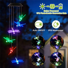 Load image into Gallery viewer, Solar Powered Dragonfly Lights Wind Chimes