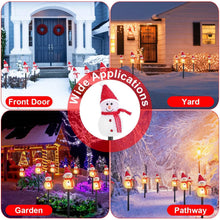 Load image into Gallery viewer, Solar Powered Lamp 3 Snowmen Garden Stake Light