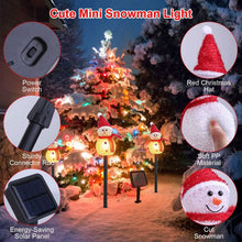 Load image into Gallery viewer, Solar Powered Lamp 3 Snowmen Garden Stake Light