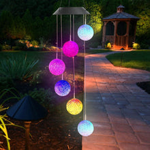 Load image into Gallery viewer, Solar Powered LED Ball Wind Chimes - Color Changing LED String Light