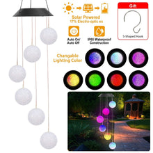 Load image into Gallery viewer, Solar Powered LED Ball Wind Chimes - Color Changing LED String Light