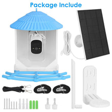 Load image into Gallery viewer, Solar Powered Smart Bird Feeder with PIR Motion AI Two-Way Audio