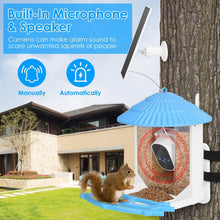Load image into Gallery viewer, Solar Powered Smart Bird Feeder with PIR Motion AI Two-Way Audio