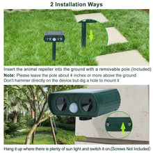 Load image into Gallery viewer, Solar Powered Ultrasonic Animal Repeller