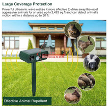 Load image into Gallery viewer, Solar Powered Ultrasonic Animal Repeller