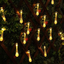 Load image into Gallery viewer, Solar String Lights 20ft 30 LED Water Drop Solar String Fairy Waterproof Lights