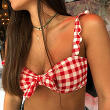 Load image into Gallery viewer, Solid Bikini Set Swimsuit Women Bikini Swimwear Female Halter Top Bathing Suit Swimming Wear Bikini High Cut Swimsuit High Waist Plus Size Summer Swimwear