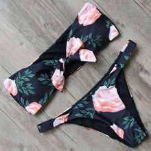 Load image into Gallery viewer, Solid Bikini Set Swimsuit Women Bikini Swimwear Female Halter Top Bathing Suit Swimming Wear Bikini High Cut Swimsuit High Waist Plus Size Summer Swimwear