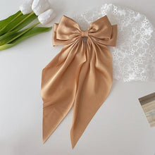 Load image into Gallery viewer, Solid Color Big Large Satin Bow Hairpins Barrettes For Women Girl Wedding Long Ribbon Hair Clip Fashion Hairgrips Accessories For Party