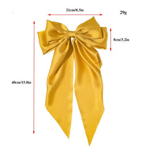 Load image into Gallery viewer, Solid Color Big Large Satin Bow Hairpins Barrettes For Women Girl Wedding Long Ribbon Hair Clip Fashion Hairgrips Accessories For Party