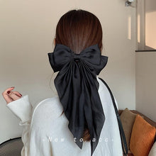 Load image into Gallery viewer, Solid Color Big Large Satin Bow Hairpins Barrettes For Women Girl Wedding Long Ribbon Hair Clip Fashion Hairgrips Accessories For Party