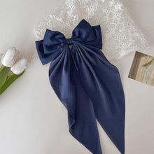 Load image into Gallery viewer, Solid Color Big Large Satin Bow Hairpins Barrettes For Women Girl Wedding Long Ribbon Hair Clip Fashion Hairgrips Accessories For Party