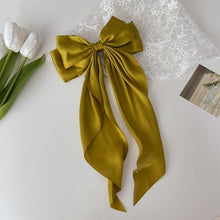 Load image into Gallery viewer, Solid Color Big Large Satin Bow Hairpins Barrettes For Women Girl Wedding Long Ribbon Hair Clip Fashion Hairgrips Accessories For Party